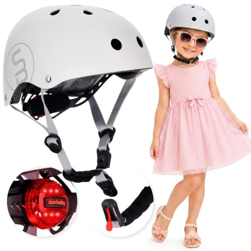 sun baby Cykelhjälm Barn, barnhjälm med omkretsjustering, hakskydd, magnetstängning, ventilationsgaller