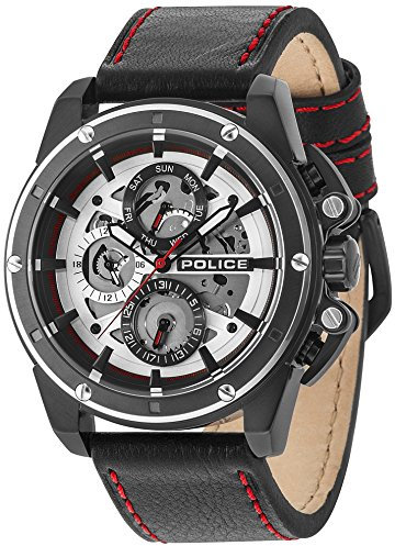Police Herren Multi Zifferblatt Quarz Uhr mit Leder Armband PL14688JSBS.04
