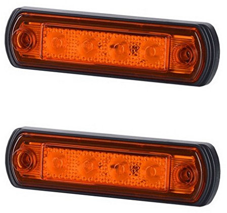 BUL BARS 2 x 4 SMD LED Orange Begrenzungsleuchte Seitenleuchte 12V 24V mit E-Prüfzeichen Positionsleuchte Auto LKW PKW KFZ Lampe Leuchte Licht Gelb Universal