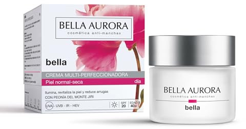 BELLA AURORA - Crema de Día Multiperfeccionadora Bella, para Piel Normal-Seca, Crema Hidratante, +40 Años, Uso Diario, Crema Antimanchas y Antiedad, Protección SPF20, para un Piel Luminosa y Luminosa