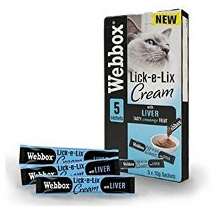 Webbox Lick-e-Lix Cream with Liver 5 x 10g Sachets (Pack of 6)