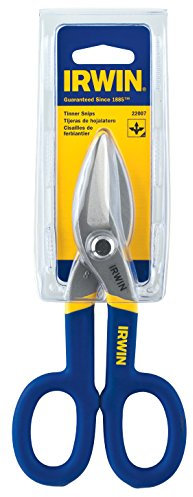 IRWIN - Tijeras de hojalata, hoja plana, 17,8 cm (22007)