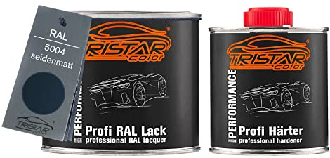TRISTARcolor RAL 5004 Schwarzblau pintura de coche satinada de 2 componentes bote de 0,75 litros/750 ml incluido endurecedor