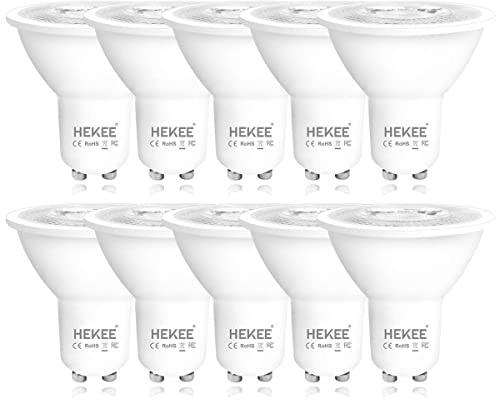 HEKEE Bombilla LED GU10, 7W Spot, 700 LM, Blanco Cálido 2700k, Equivalente de 60Watt (Pack de 10)