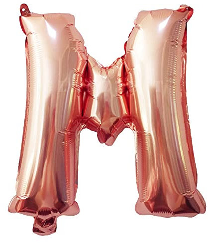 Lepep 40 cm Roségold Luftballons Zahlen von 0 bis 9 Buchstaben von A bis Z Party Deko Ballons für Geburtstag Brautparty Hochzeit Abschlussball Folienballons Dekoration (Buchstabe M)