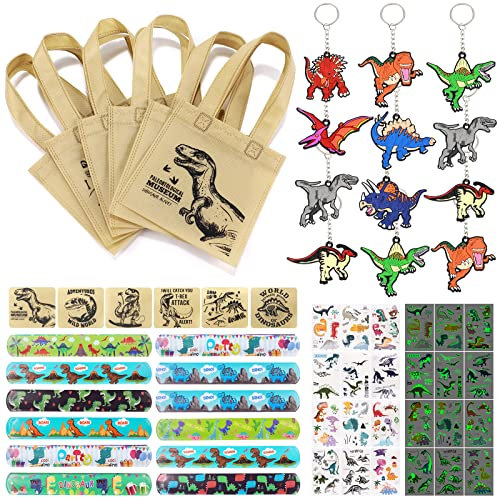 Tacobear Dinosaurios Piñatas Cumpleaños Niño Niña Bolsas Chuches Cumpleaños Infantil Piñata Dinosaurio Slap Pulseras Luminosos Pegatinas Infantiles Llaveros Cumpleaños Dinosaurios Juguetes(Dino)