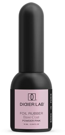 DIDIER LAB Premium Rubber Base Gel - HEMA & TPO Free - Foil Powder Pink - Extra Strong Nail Strengthener Repair for Damaged Nails - Long Lasting UV/LED Base Coat - Self-Leveling Formula - 10ml