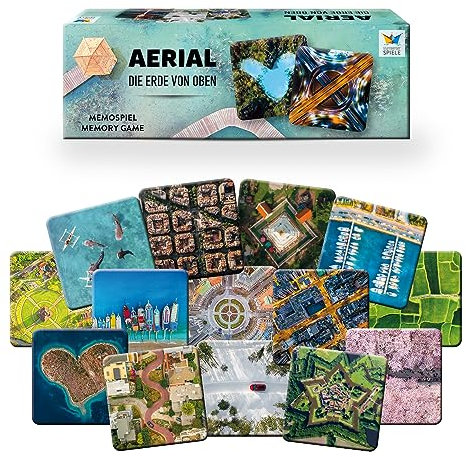 Starnberger Spiele - Aerial - Die Erde von Oben - Memospiel - Kartenspiel für Erwachsene und Kinder ab 6 Jahren - Geschenk für Reiseliebhaber