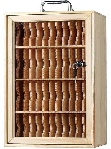 DJFOG Armoire de Rangement pour téléphone Portable Coffre-Fort école Usine Examen Travail Serrure Transparente avec casier numéroté en Bois,48bits