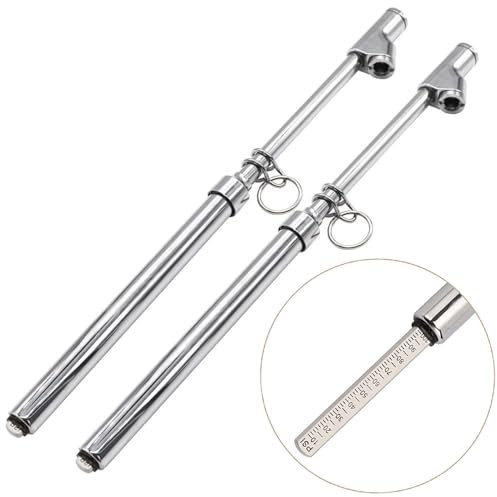 Z-oneMart 2pcs Truck Tire Pressure Gauge, Dual Head Tire Pressure Gauge with Matal Scaleplate, Truck Tire Pressure Gauge for Bike Car SUV Vehicle Tester, Solid Brass Body, with Hook, Range 10-150psi