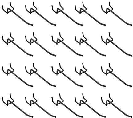 dijiusidy 20 Pieces Garage Workshop Perforated Wall Hook Store Shop Pegboard Phone Accessories Snacks Organizer Hanger Holders, Black