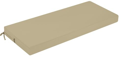 PRIMEPATIO Cojín para bancos para exteriores, cómodo cojín de espuma para banco, resistente al agua, cojín para columpio de Hollywood, cojines con cintas, acolchado grueso para muebles de jardín,