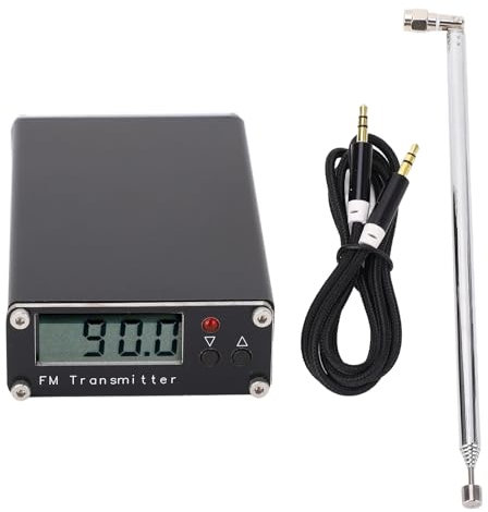 Transmisor de Transmisión FM, Estación Estéreo de Señal de Sonido de Onda Corta con 0,5 W 2 KM de Largo Alcance 76-108 MHz, Señal de Sonido Estéreo, Distancia de 2000 M con