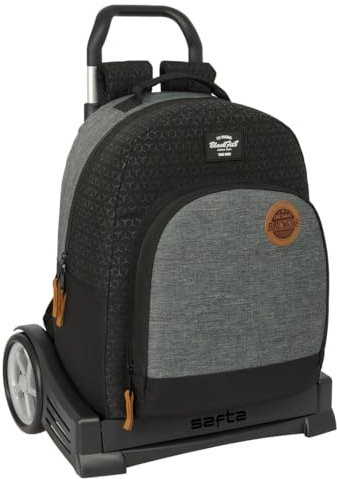 SAFTA BLACKFIT8 Old School - Mochila Escolar, Espalda Ergonómica, con Carro Evolution, Ideal para Niños de Diferentes Edades, Cómoda y Versátil, Calidad y Resistencia, 32x15x42 cm