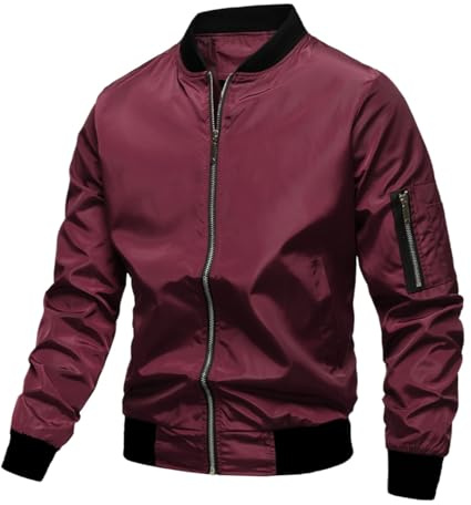 Giubbotto Uomo Primaverile, Giacca Bomber da Uomo, Giacca a Baseball Y2k Hiphop Giubbotto Moto Leggere Casual Sportivo Oversize Giubbino Uomo Estivo Giacca da Lavoro Uomo