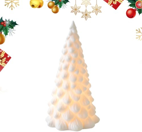 GTFYUDGH Árbol De Cerámica - Árbol Navideño Iluminado Para Mesa Festivo | Decoración Luminosa Para Mesa Repisa Alfeizar Mesilla Noche Dormitorio
