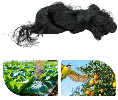 Rete di protezione per uccelli, 30 x 15 m, a maglia stretta (50 x 50 mm), per balcone, robusta, resistente alle intemperie e ai raggi UV, per stagno, per giardino, balcone o stagno, alberi da frutto