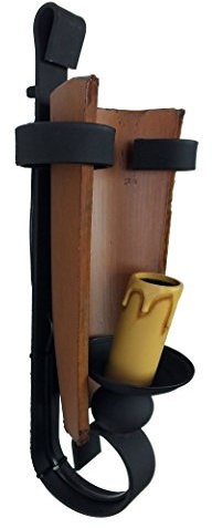 Aplique rústico de pared con forja y teja envejecido.