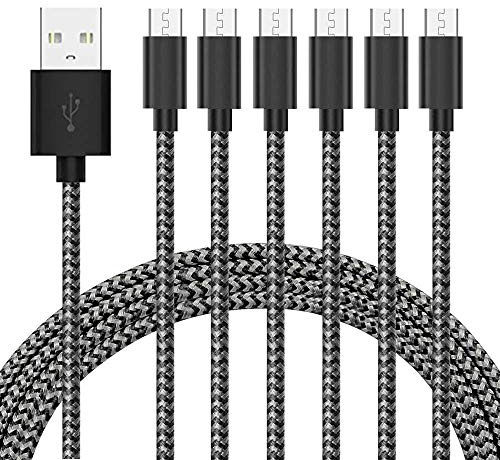 G GOPALA Micro USB Cable Android Charger [6-Pack 5ft] Nylon Braided Fast Sync&Charging Cord for Android, Samsung, Nexus, LG, HTC, Nokia, Sony, and More