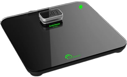 Little Balance Kinetic Personenwaage, Glas, 180 kg Schwarz/Silber.