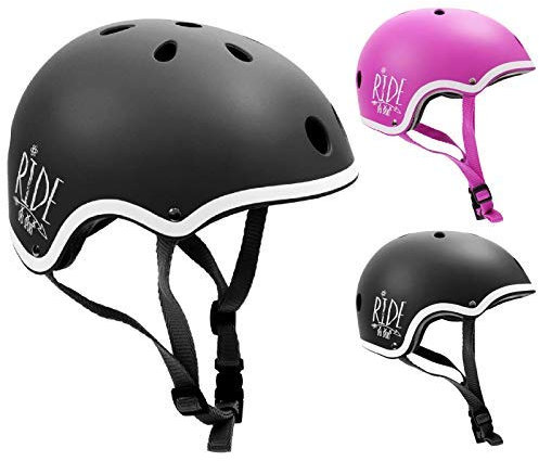 SMJ sport Mädchen Fahrradhelm Helm, Schwarz, S (53-55 cm)