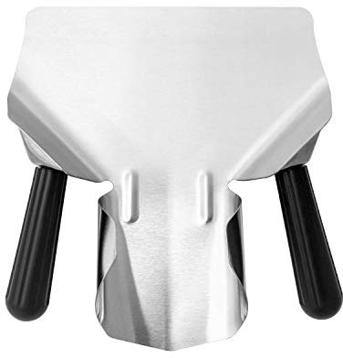 QWORK® Edelstahl Pommesschaufel, Frittierschaufel, 23 x 20cm, für Popcorn, Eis, Süßigkeiten, mit doppelten Griffen, rechts und links
