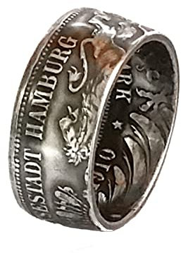 Münzring 3 Mark Kaiserreich 1908-1912 Hansestadt Hamburg Silber 900er Gr. 60 bis 74