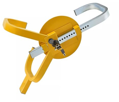 Youyijia Wheel Clamp Wheel Lock Trailer Lock Extendable Heavy Duty 19 - 23 Steel Car Van Safety Anti Theft Deterrent for Caravan Trailer Cars Small Wheel with 2 Keys