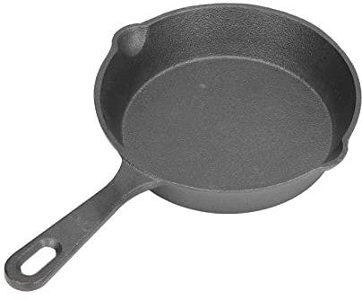 Padella in Ghisa, Padella Antiaderente Resistente al Calore 14 cm Mini Padella da Campeggio a Fondo Piatto Pentole da Cucina per Cucinare Bistecca all'Uovo