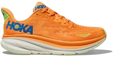 HOKA Mens Clifton 9 Textile Solar Flare Lettuce Trainers 11 UK