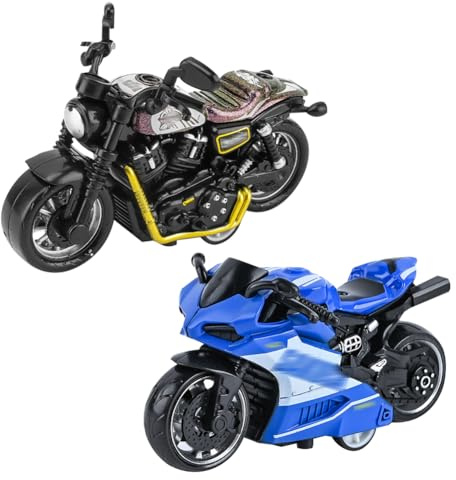 2 Piezas Moto Juguete,Motocicleta Juguete de Aleación,Mini Maqueta Moto,Juguete de Modelo de Motocicleta,Para Juegos Educativos Para NiñOs Y NiñAs, Regalo De Fiesta De CumpleañOs（morado y azul）