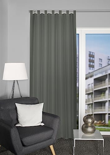 HOME WOHNIDEEN Schlaufenschal FERSKEN, 245x130 cm, Dekostoff, einzeln od. Set, Farbe:anthrazit, Größe:245 x 130 cm, Anzahl:1x