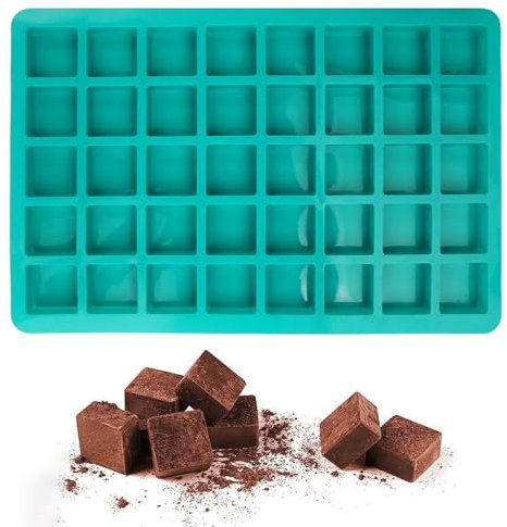Silikonform Schokolade Würfel, Pralinenform Silikon mit 40 Mulden, Silikonform Schokolade, Schokoladenform Pralinen, Quadratisch Backform Pralinenform, für Schokolade, Süßigkeiten