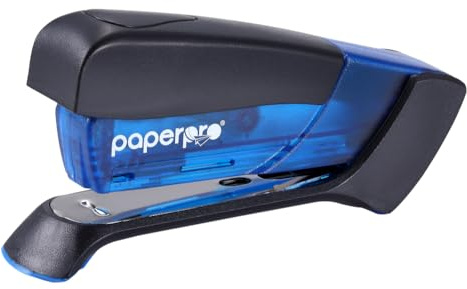 PaperPro Compact Classic Desktop Stapler, 15 Sheet Capacity, No Effort, One Finger, 80% Easier Stapling, Blue