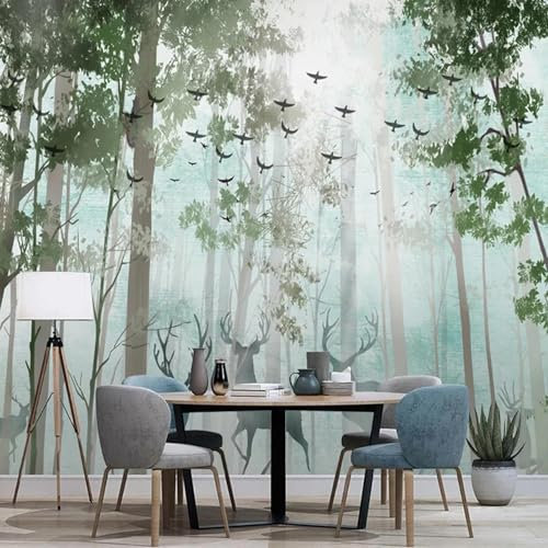 MIXUEXUNLU 3D Mural Wallpaper Modern elk Living Room TV Sofa Background Wall Painting Nordic Style Home Decoration