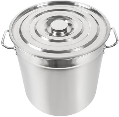 Marmite à légumes et à soupe - Diamètre : 40 cm - 50 l - En acier inoxydable poli 201 - Sans revêtement - Avec couvercle - Grande capacité - Convient pour tous les types de cuisinières