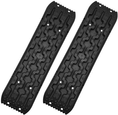 Placas de todoterreno de 2 piezas: tapete de tracción, ayuda de arranque, tabla de recuperación, pistas todoterreno, capacidad de carga de 10 toneladas, aptas para uso en exteriores con nieve