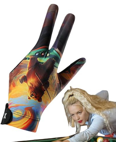Wpsagek 3-Finger Billard Handschuh | 3-Finger Billiard Handschuhe Mit Rutschfestem Elastikbund | Elastisch Verstellbares Queue Sportzubehör Für Radfahrer Golfer Sportler Frauen Jugendliche Teens