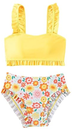 BeLikeFish Bikini Bambina, Costume 2 Pezzi 5–14 Anni, Asciugatura Rapida, Fantasia Carina