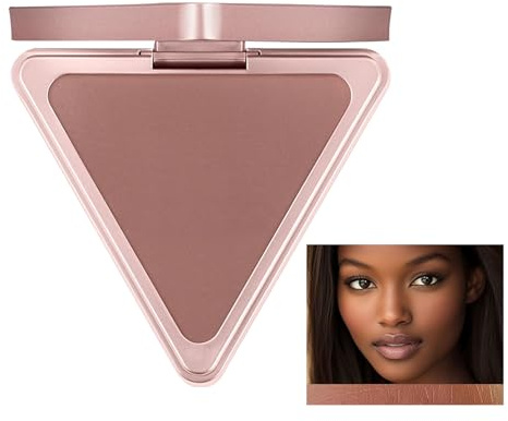 Bronceador Mate - Bronceador en Polvo para Rostro,Paleta Compacta Triangular Mate para Broncear y Fijar Base para Cuerpo y Mejillas