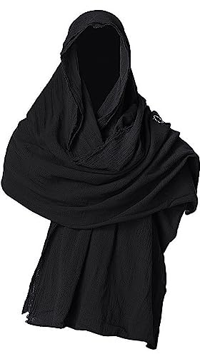 YJZQ Cape post apocalyptique - Pirate Foulard 130cm - Châle à Capuche Style médiéval pour Cosplay Sorcier Vampire Hiver - Écharpe épais Coupe-Vent