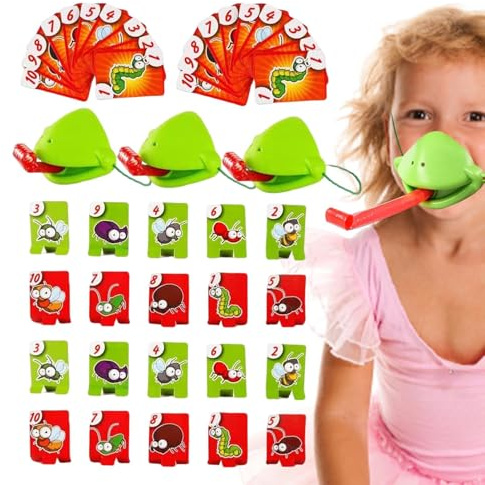 Gioco della lingua, bocca di rana – gioco abilità e velocità | Giocattoli per bambini ABS Riflessi allenamento memoria del divertente 2-4 persone did