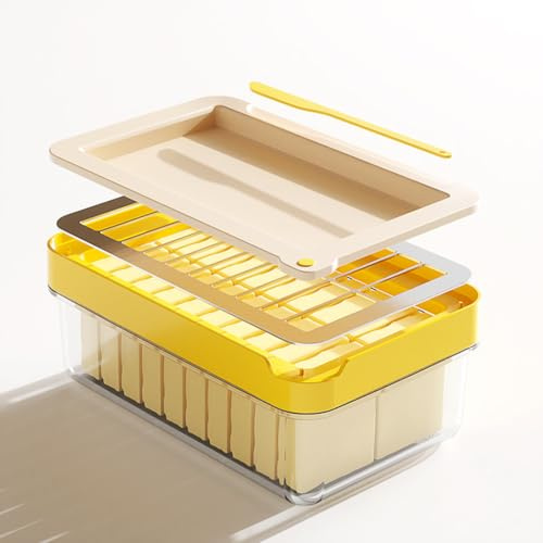 Butter Dish with Hermetic Lid,Plastic Butter Dishes for Butters or Cheese and Easy Cutting and Container,Comes with Butter Spatula