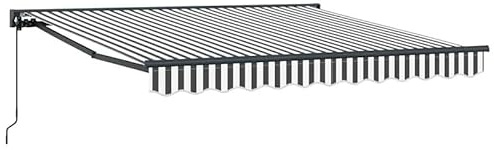 Infällbar markis antracit/vit 350 x 250 cm – premiumtyg för terrass och balkong – UV-skydd, väderbeständig – enkel montering – perfekt för hem och trädgård