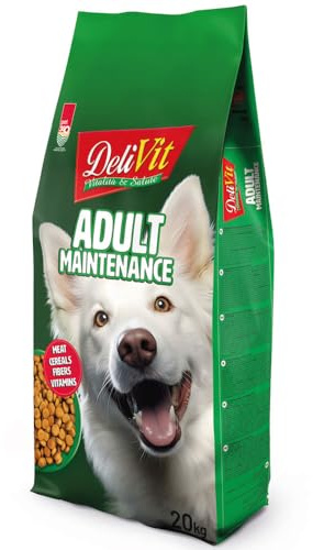 DeliVit Adult Mantenimento - Crocchette per Cani Adulti 20kg – Con Carne, Fibre e Cereali – Made in Italy