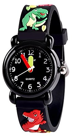Kids Waterproof Watch, 3D Lovely Cartoon Watch for Girl and Boy-The Best Gift, Dragon Black, Japanese