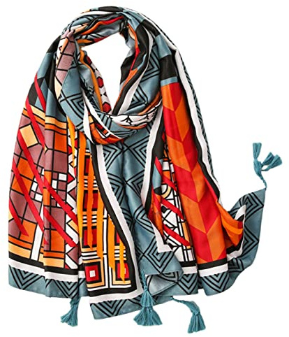 FAIRYGATE Foulard Femme Légère Imprimé Echarpe Elégante avec motif Floral Léopard doux et Léger Châle Parfait pour la Plage