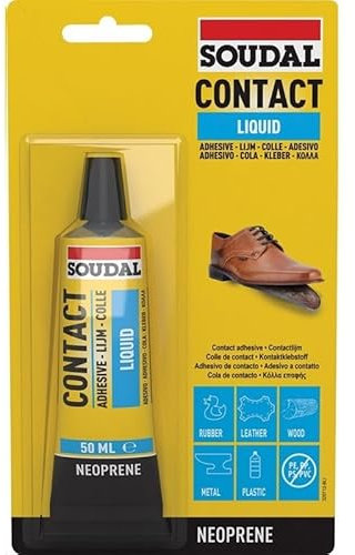 ADESIVO A CONTATTO UNIVERSALE -CONTACT LIQUID – 50 ml, giallo paglierino - SOUDAL