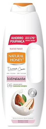 Natural Honey, Gel de Ducha Hidratante con Extracto de Almendras y Hydradermal Complex, Hidratación Intensa y Duradera para una Piel Suave, Fresca y Protegida, Línea Derma Care, 1350 ml