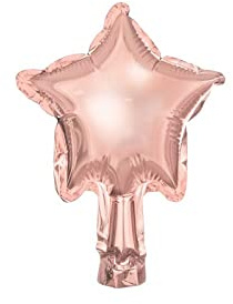 25 PZ Palloncino foil mylar MINI SHAPE STELLA ROSA GOLD 12 cm